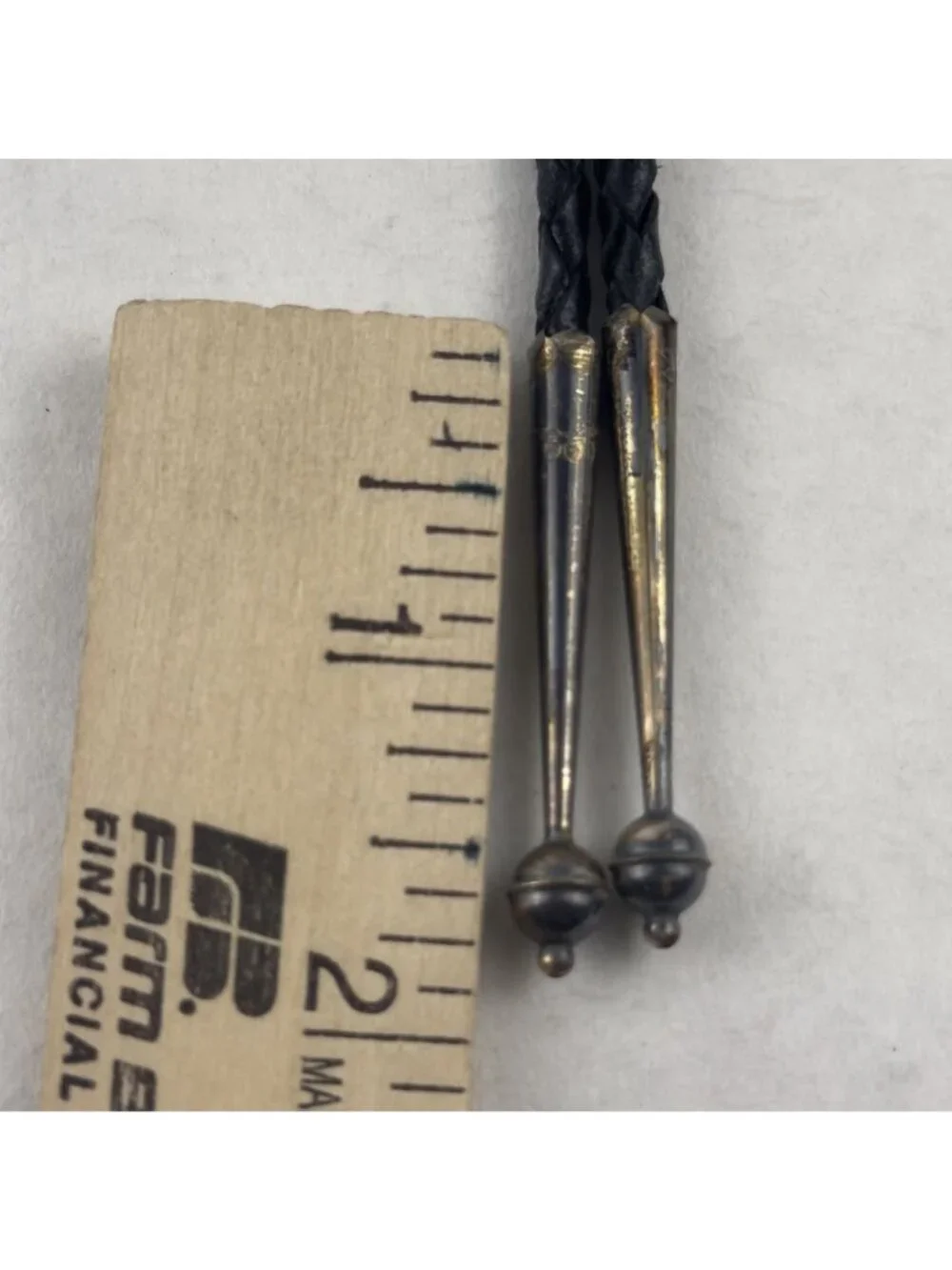 Vtg Black Hills Sterling Silver Bolo Tie Floral Silver Tips Braided Leather USA